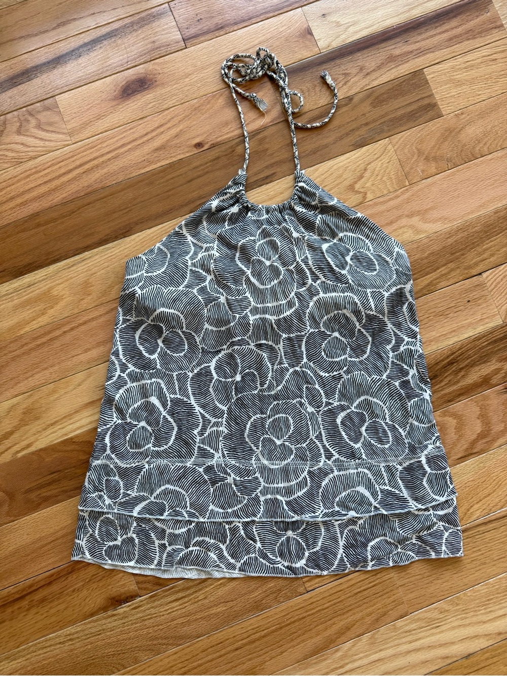 Old Navy Black & White Floral Halter Camisole